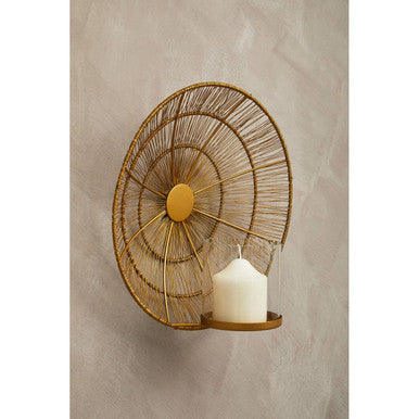 Gold Wire Wall Sconce Candle Holder