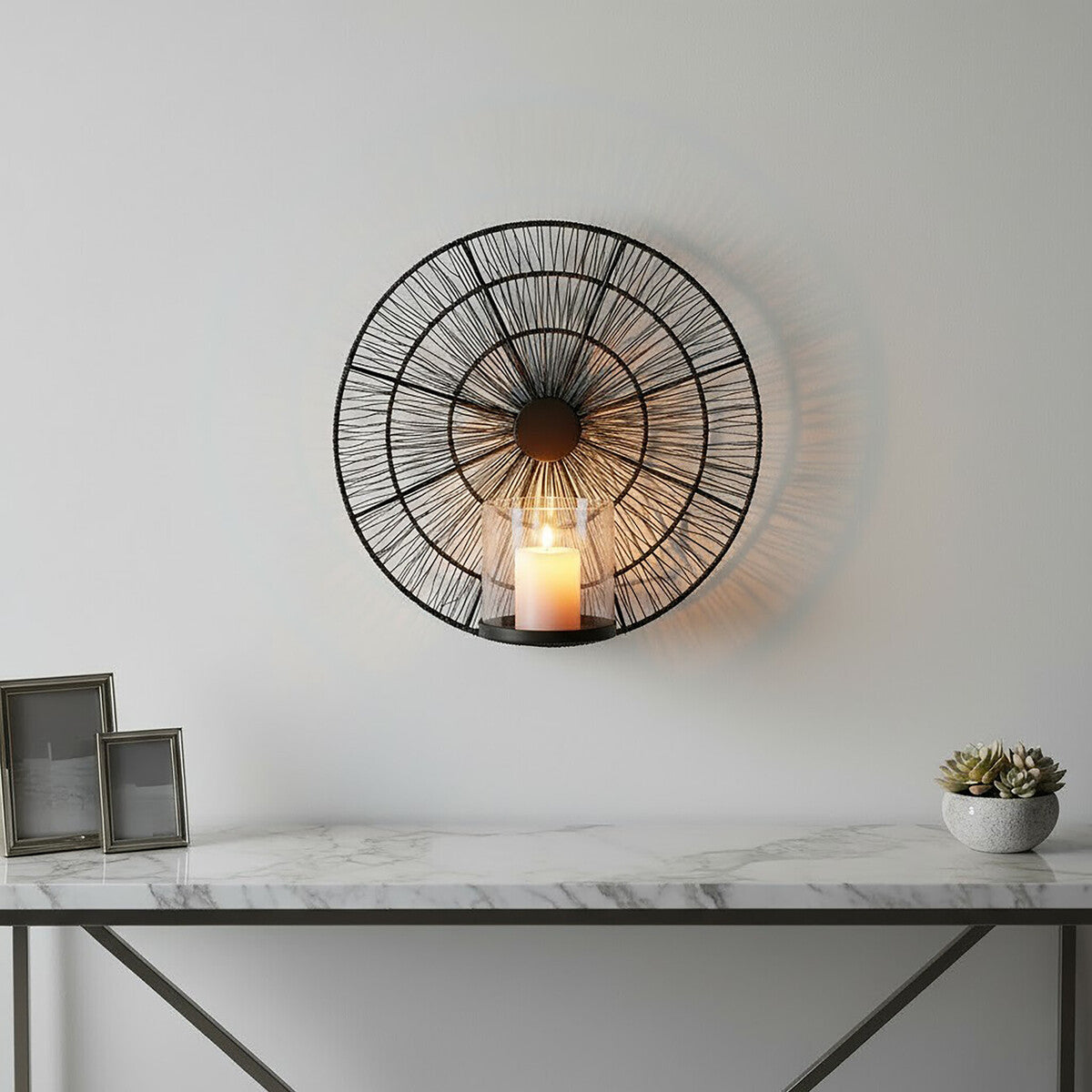 Black Wire Wall Sconce Candle Holder