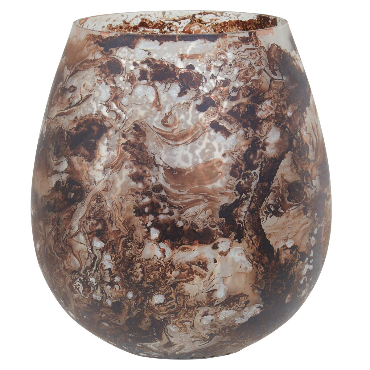 Brown Marble Effect Large Candle Holder