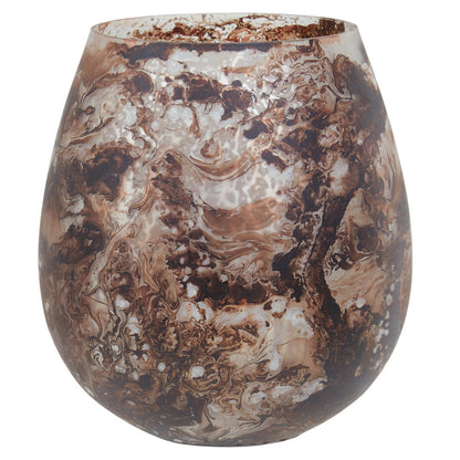 Brown Marble Effect Large Candle Holder