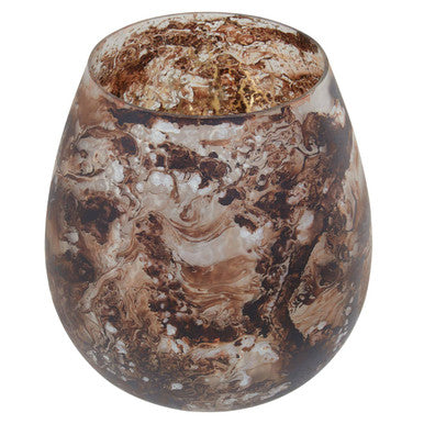 Brown Marble Effect Large Candle Holder
