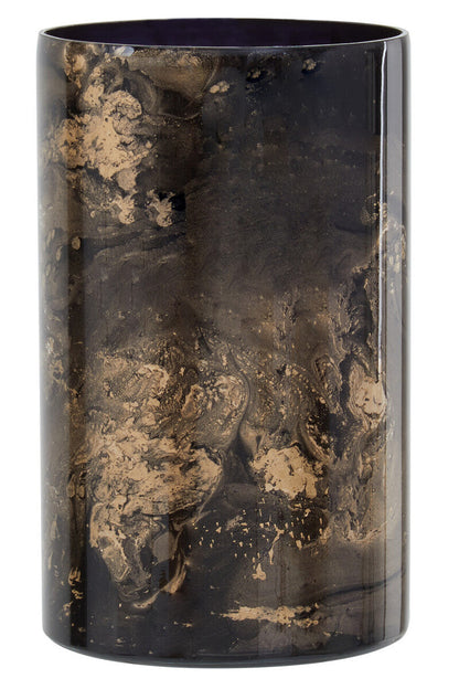 Black and Gold Marble Effect Large Candle Holder