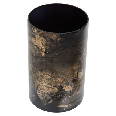 Black and Gold Marble Effect Large Candle Holder