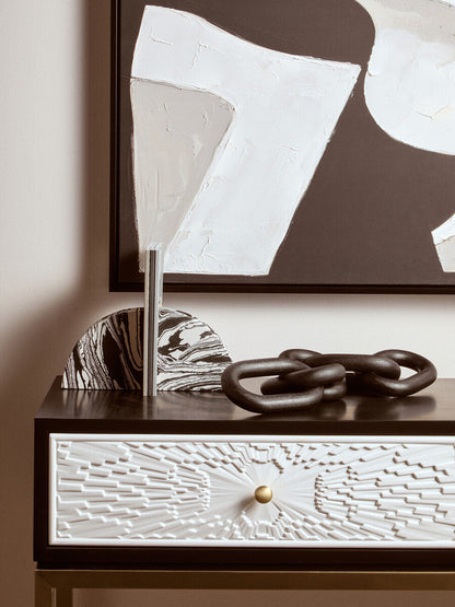 Black and White Marble Set of Two Bookends