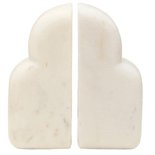 White Marble Set of Two Bookends