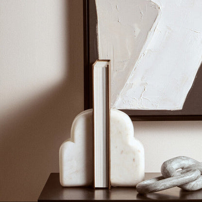 White Marble Set of Two Bookends