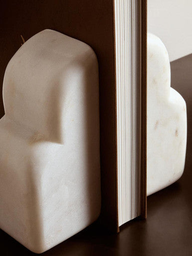 White Marble Set of Two Bookends