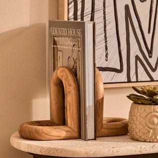 Arlo Natural Wood Set of 2 Bookends