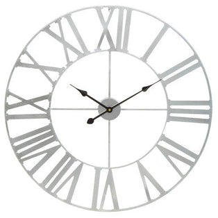 Dia Silver Metal Wall Clock - 80cm