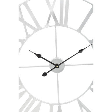 Dia Silver Metal Wall Clock - 80cm