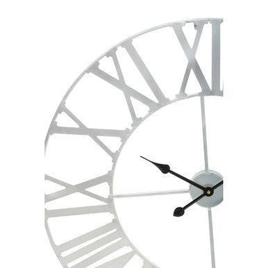 Dia Silver Metal Wall Clock - 80cm