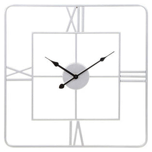 Large Silver Finish Square Wall Clock