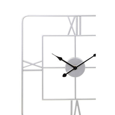 Large Silver Finish Square Wall Clock