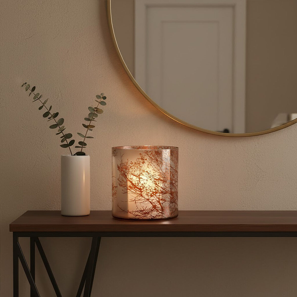 Large Glass Hurricane Candle Holder