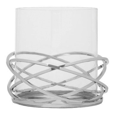 Large Silver Finish Candle Holder