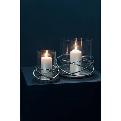 Large Silver Finish Candle Holder