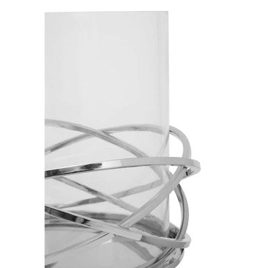 Large Silver Finish Candle Holder