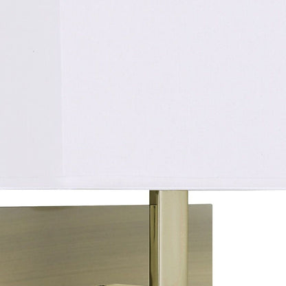 Antique Brass Wall Light with White Shade