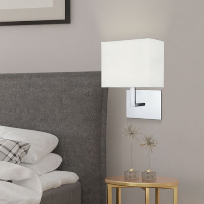 Polished Chrome & White Wall Light