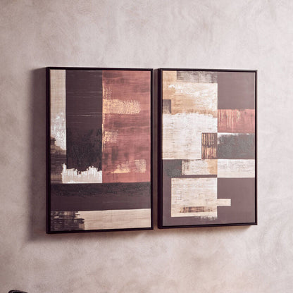 Set of 2 Geometric Abstract Canvas Wall Art | Astratto