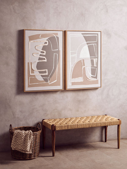 Set of 2 Neutral Abstract Canvas Wall Art | Astratto