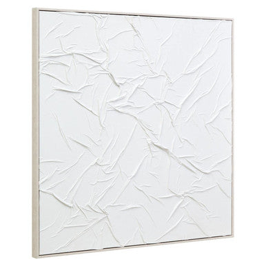 White Hand Painted Sculptural Fabric Wall Art | Astratto