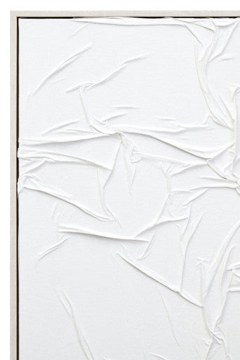White Hand Painted Sculptural Fabric Wall Art | Astratto