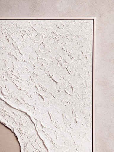 Canvas Natural and White Textured Plaster Wall Art | Astratto