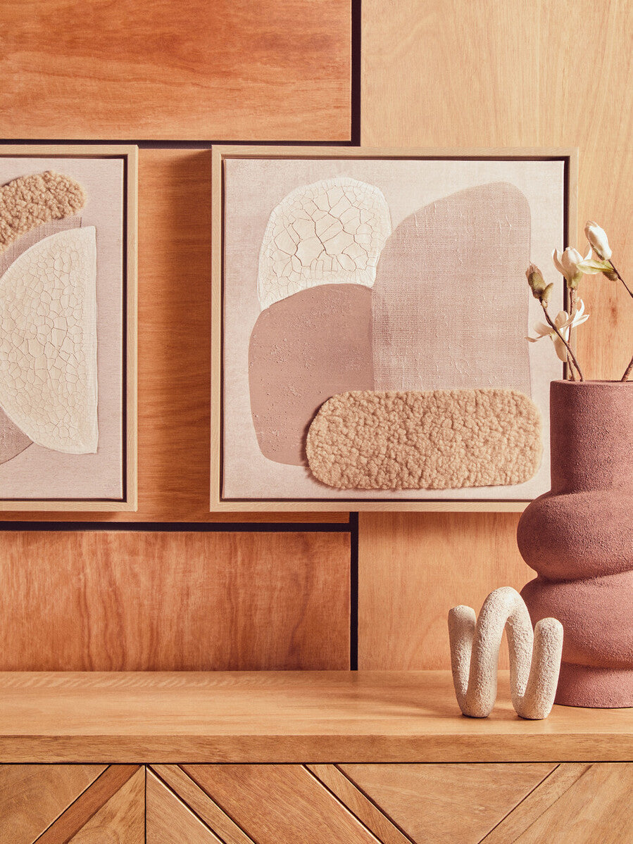 Set of 2 Natural Textured Wall Art | Astratto