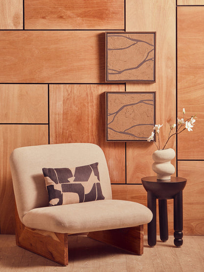 Set of 2 Brown and Black Textured Wall Art | Astratto