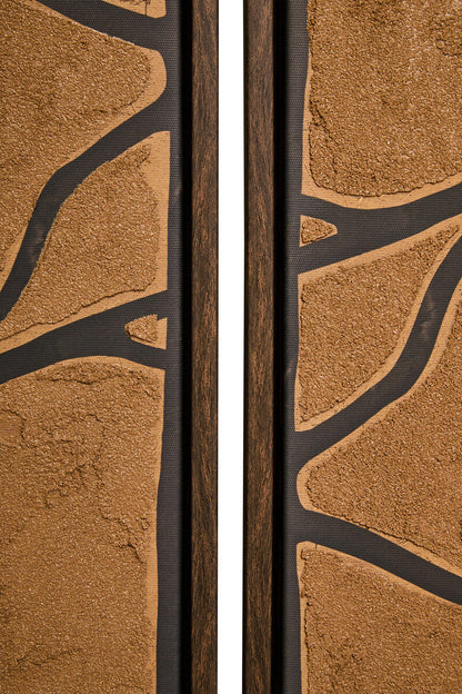 Set of 2 Brown and Black Textured Wall Art | Astratto