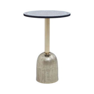 Inventivo Mosaic Top Side Table with Gold Finish Base