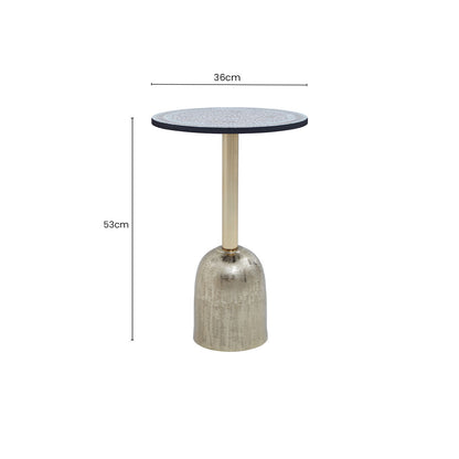 Inventivo Mosaic Top Side Table with Gold Finish Base