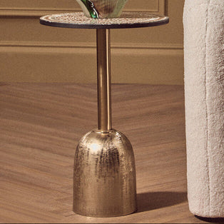 Inventivo Mosaic Top Side Table with Gold Finish Base
