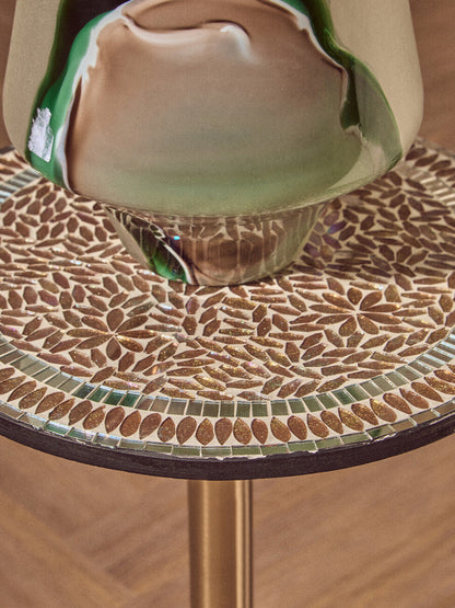 Inventivo Mosaic Top Side Table with Gold Finish Base