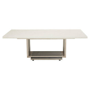 Moda Ivory Marble Effect Coffee Table with Silver Finish Base