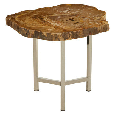 Relic Natural Petrified Wood Small Side Table