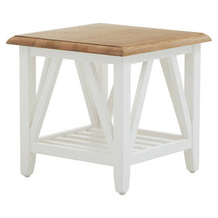 Parkside Natural Oak Wood Top Side Table