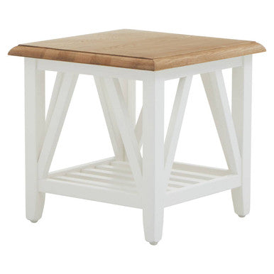 Parkside Natural Oak Wood Top Side Table