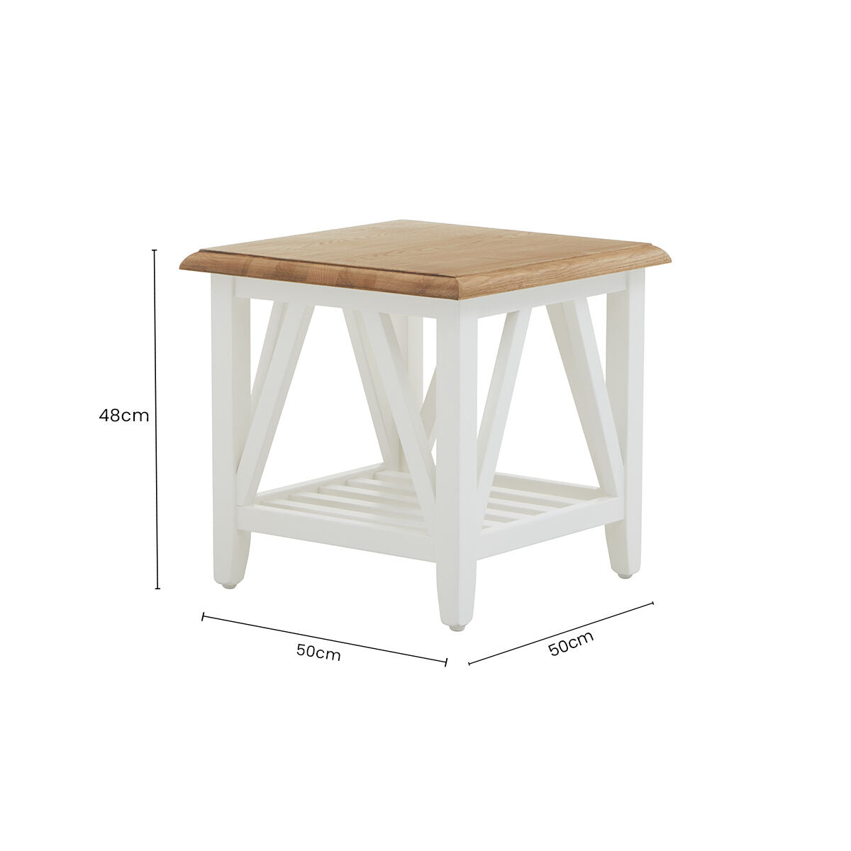 Parkside Natural Oak Wood Top Side Table