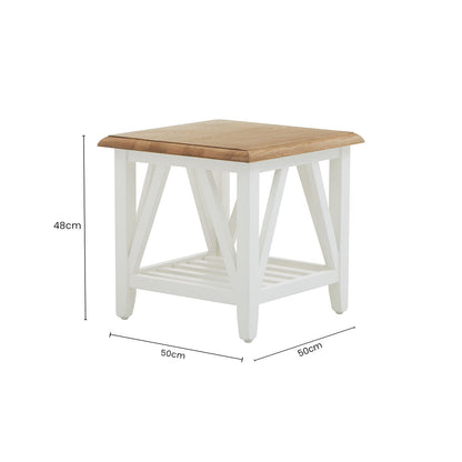 Parkside Natural Oak Wood Top Side Table