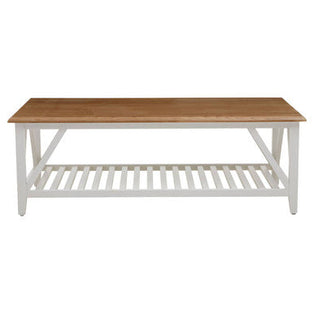 Parkside Natural Oak Wood Top Rectangular Coffee Table