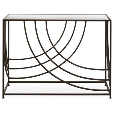 Logan Mirrored Top and Black Finish Console Table