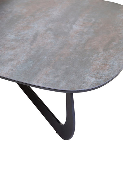 Imperia White Ceramic 2 Tier Asymmetrical Large Coffee Table
