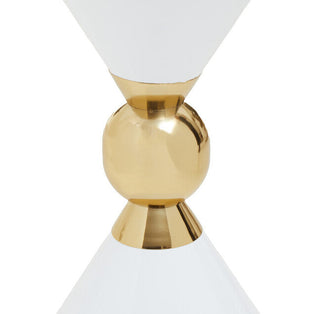 Jaipur White and Gold Finish Hourglass Side Table