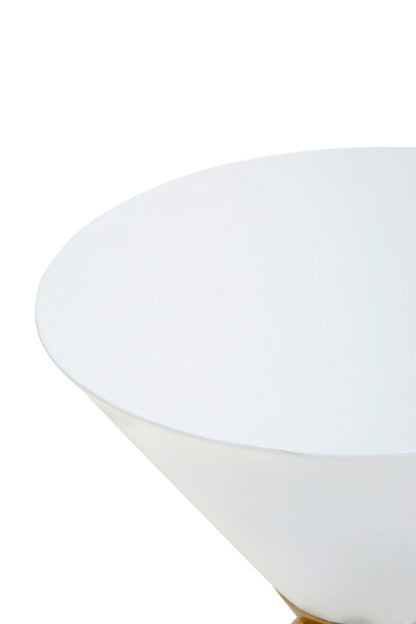 Jaipur White and Gold Finish Hourglass Side Table
