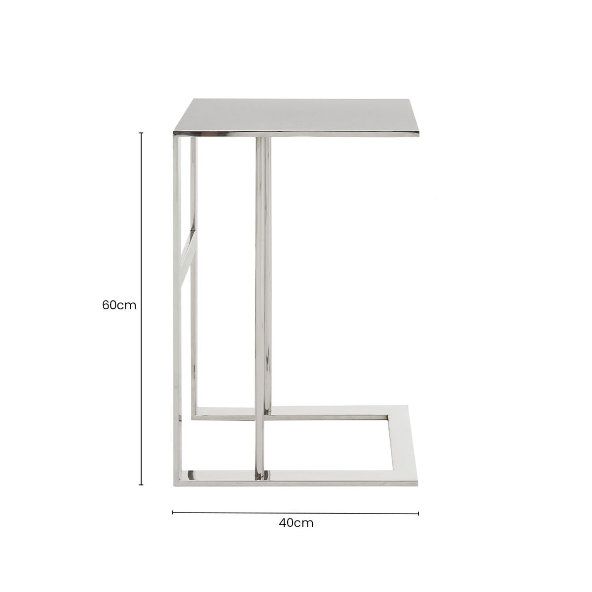 Oria Silver Finish Side Table