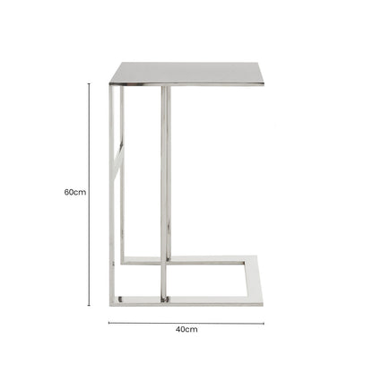Oria Silver Finish Side Table