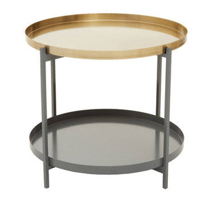 Korba Grey and Matt Gold Finish 2 Tier Coffee Table