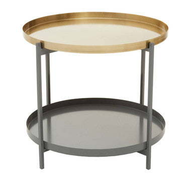 Korba Grey and Matt Gold Finish 2 Tier Coffee Table